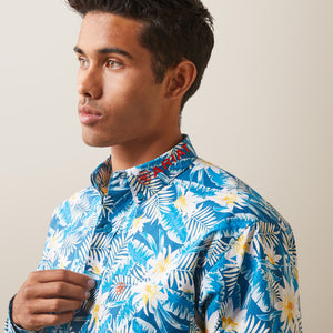 Ariat Men's Team Logo Spencer Classic Fit Long Sleeve Shirt, Lyons Blue