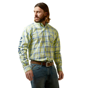 Ariat Men's Pro Series Team Logo Dayton Classic Fit Long Sleeve Shirt, Tender Shoots