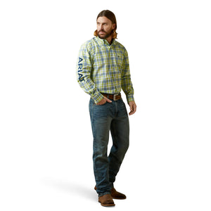 Ariat Men's Pro Series Team Logo Dayton Classic Fit Long Sleeve Shirt, Tender Shoots