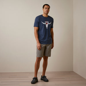 Ariat Men's Ariat Rodeo Skull T-Shirt, Navy Heather