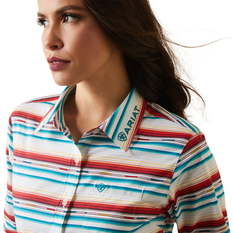 Ariat Women's Wrinkle Resist Team Kirby Stretch Shirt, Rosa Serape