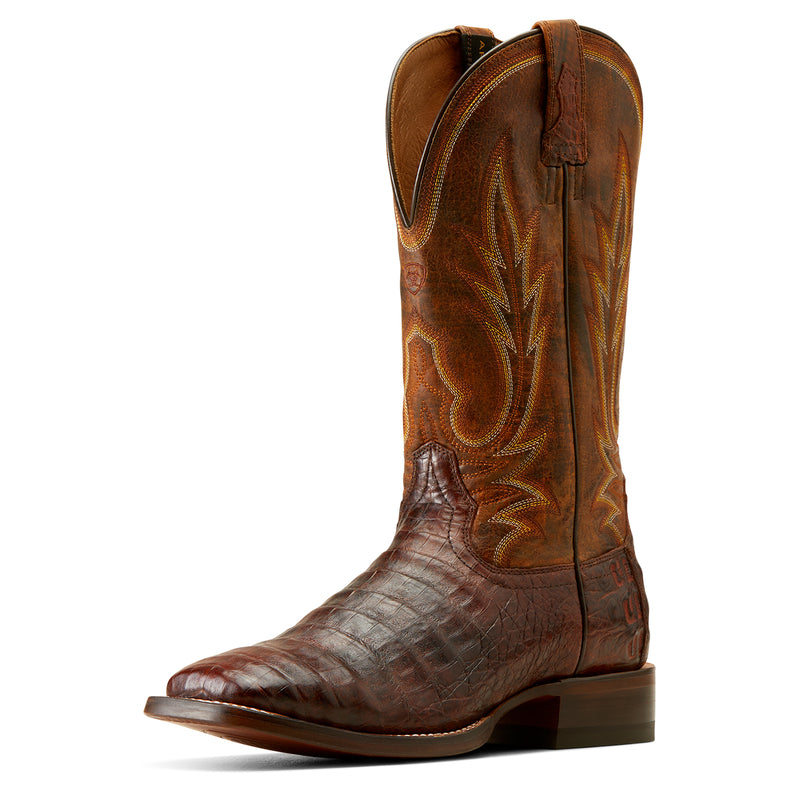 Ariat Men's Gunslinger Caiman Belly Wide Square Toe Cowboy Boot, Dark Amber