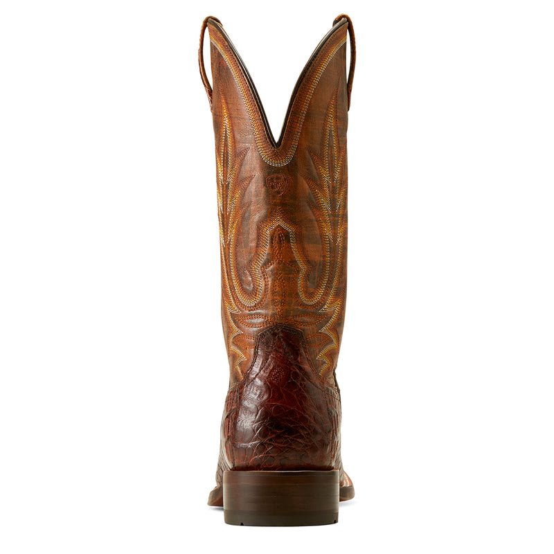 Ariat Men's Gunslinger Caiman Belly Wide Square Toe Cowboy Boot, Dark Amber