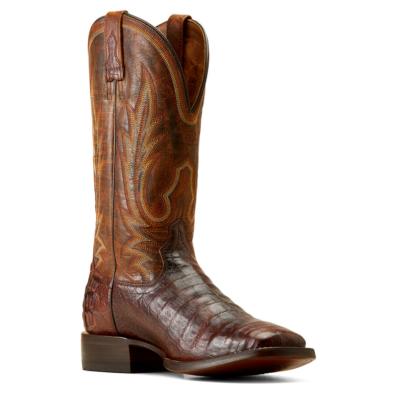 Ariat Men's Gunslinger Caiman Belly Wide Square Toe Cowboy Boot, Dark Amber
