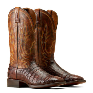Ariat Men's Gunslinger Caiman Belly Wide Square Toe Cowboy Boot, Dark Amber