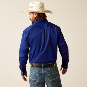 Ariat Men's Team Logo Twill Classic Fit Long Sleeve Shirt, Royal Blue