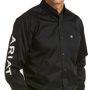 Ariat Men's Team Logo Twill Long Sleeve Shirt, Black