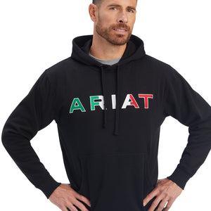 10038962 Ariat Men's Mexico Flag Logo Hoodie, Black