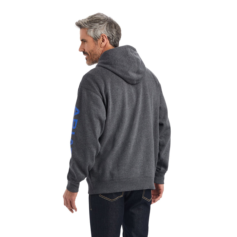 10040816 Ariat Men's ARIAT Logo Hoodie, Charcoal