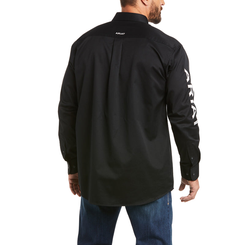 Ariat Men's Team Logo Twill Long Sleeve Shirt, Black