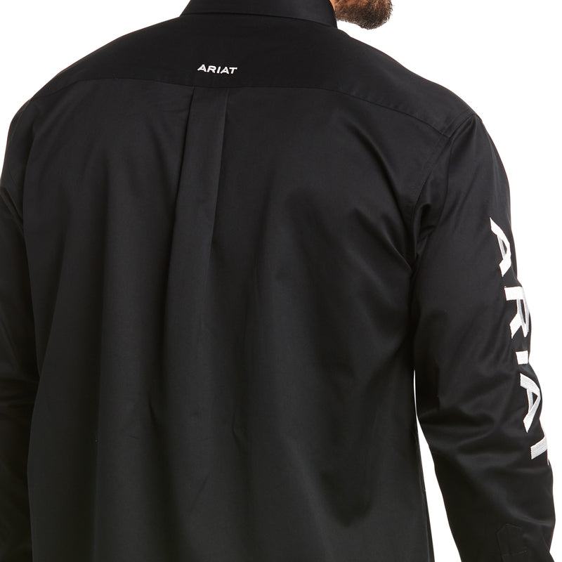Ariat Men's Team Logo Twill Long Sleeve Shirt, Black