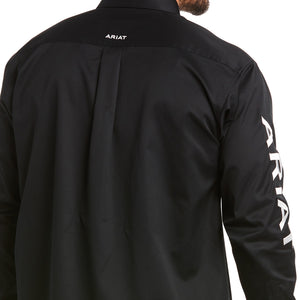 Ariat Men's Team Logo Twill Long Sleeve Shirt, Black