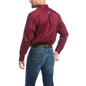 Ariat Men's Team Logo Twill Long Sleeve Shirt, Burgundy