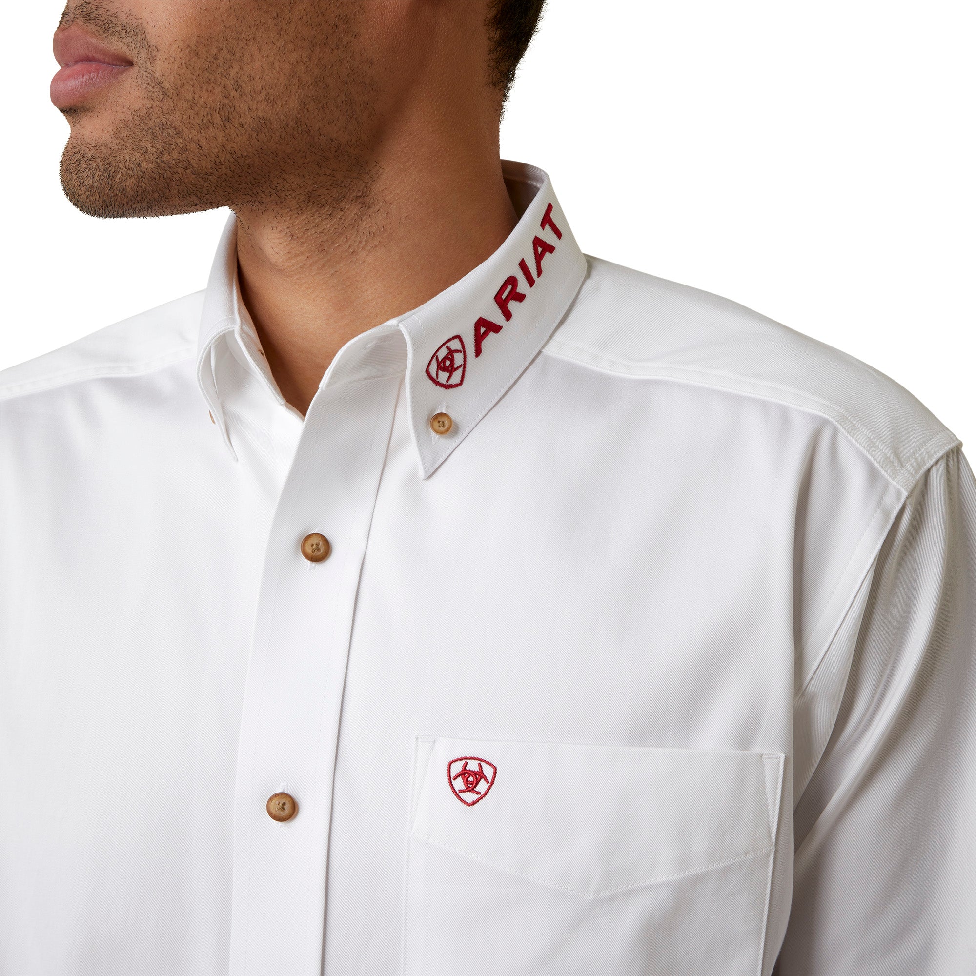 Ariat Men's Team Logo Twill Mexico Classic Fit Long Sleeve Shirt, White