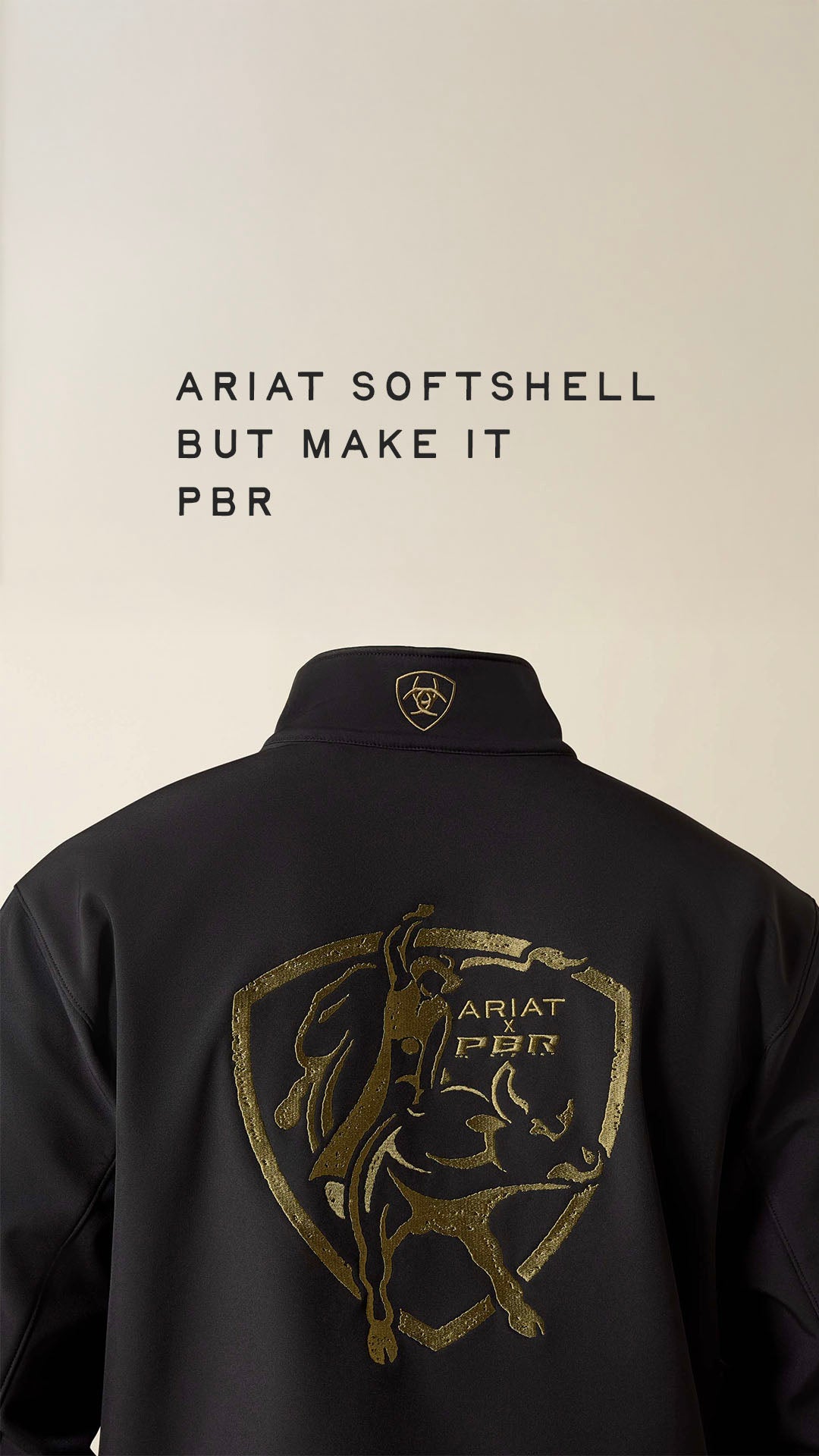 Ariat Men's Logo Softshell PBR Jacket, Black