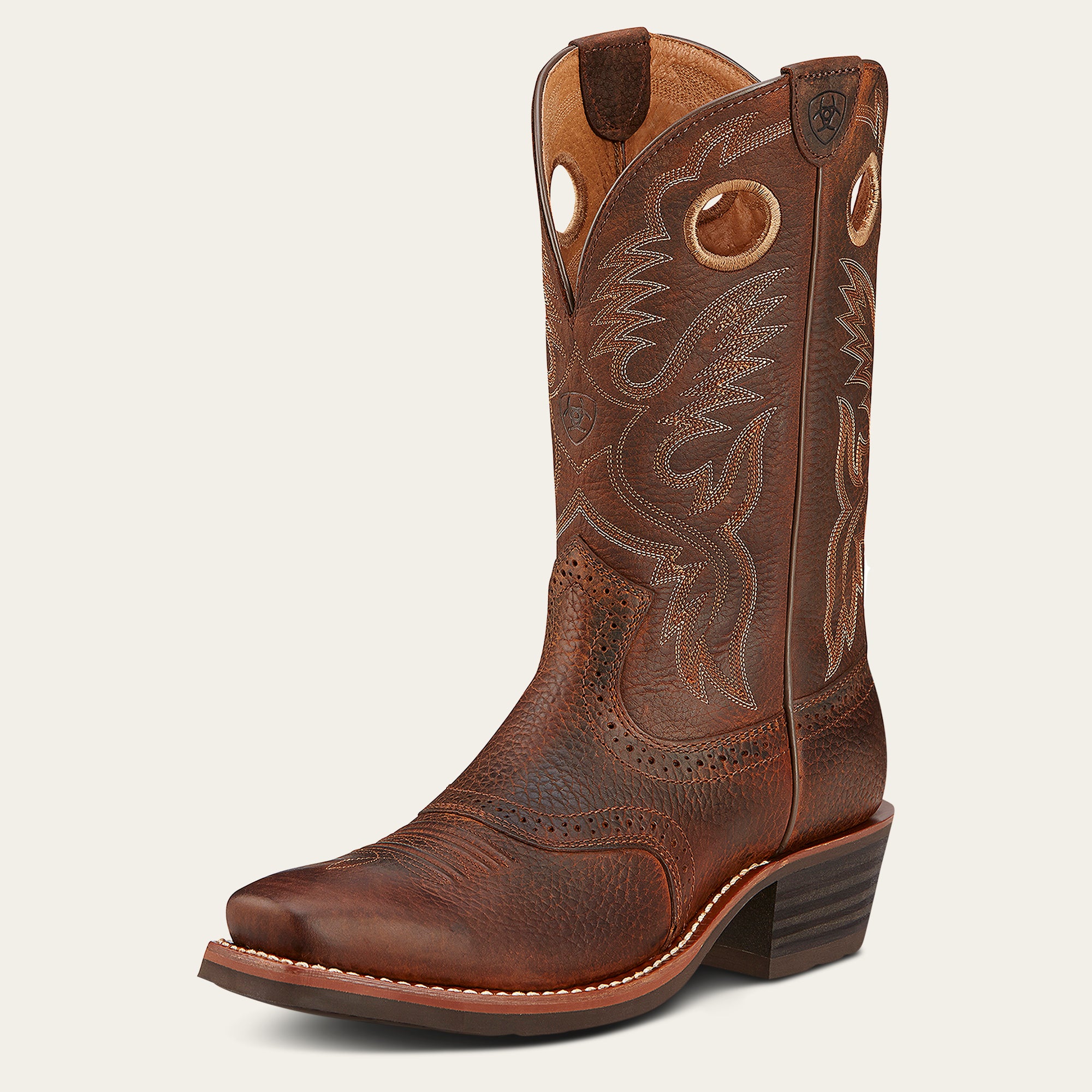 Ariat Men's Heritage Roughstock Western Boot, Brown Oiled Rowdy