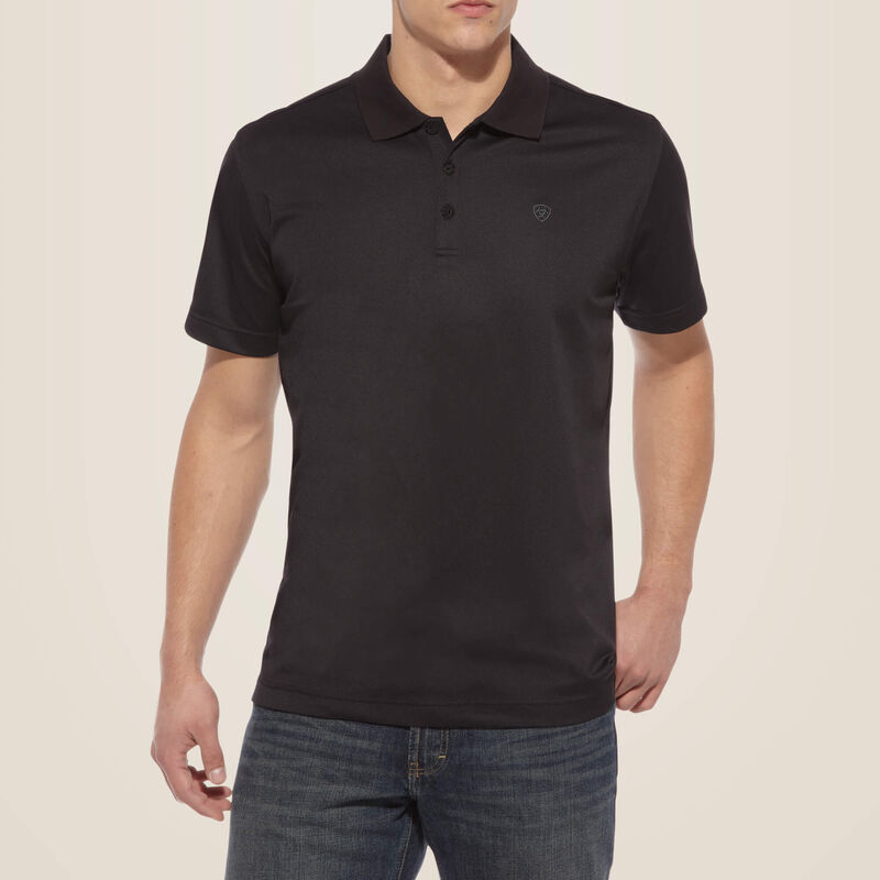 Ariat Men’s Tek Short Sleeve Polo, Black