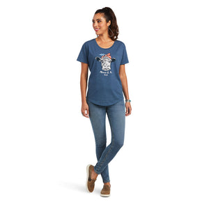 Ariat Women's Ariat Moo SA T-Shirt, Sailor Blue Heather