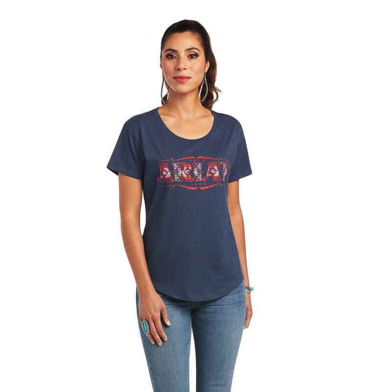 Ariat Women's Ariat Sonora Logo T-Shirt, Navy Heather