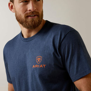 Ariat Men's Ariat Mustang Fever T-Shirt, Navy Heather