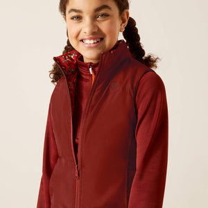 Ariat Youth Bella Reversible Insulated Vest, Dala Horse|Fired Brick