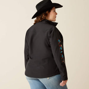 Ariat Women's New Team Softshell Jacket, Black|Serrano Southwest Print