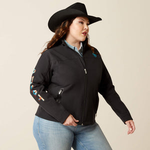 Ariat Women's New Team Softshell Jacket, Black|Serrano Southwest Print