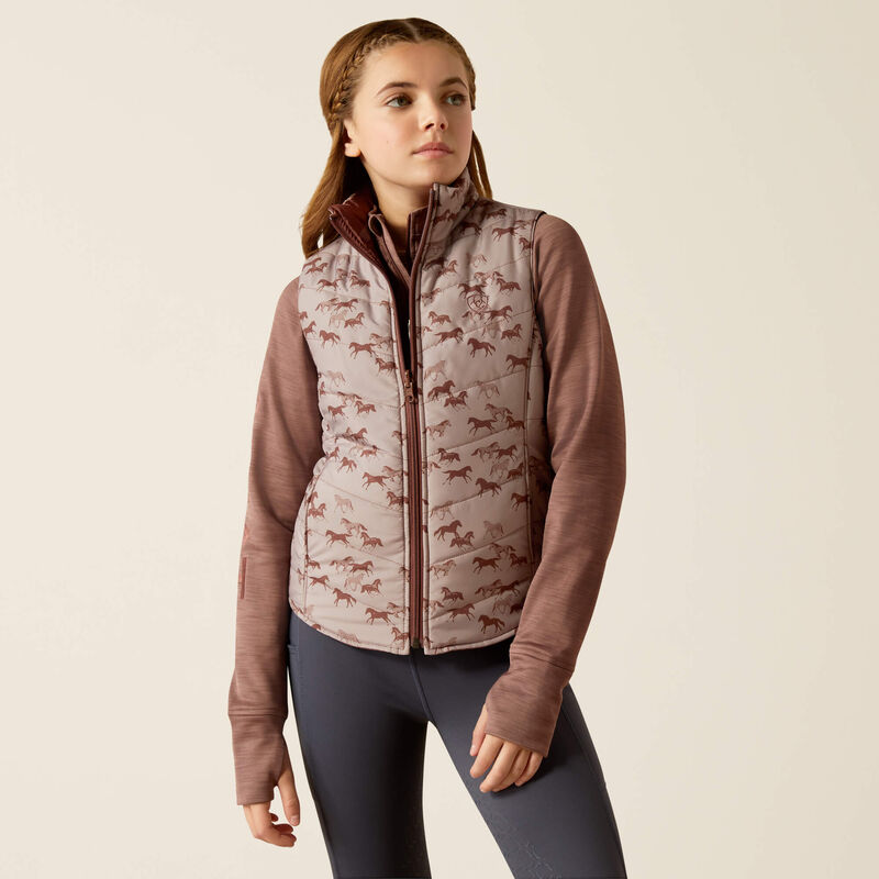 Ariat Youth Bella Reversible Insulated Vest, Scattering Horses