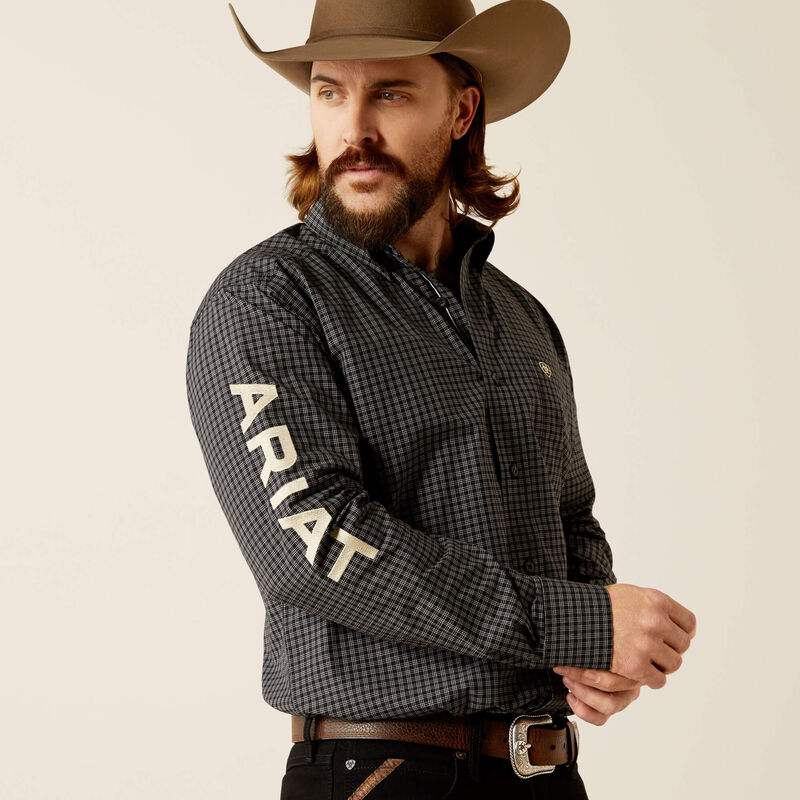 Ariat Men's Pro Series Team Otto Black & Khaki Classic Fit Shirt 10054058 XL