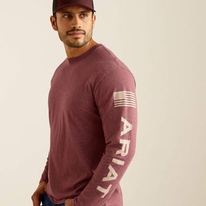 Ariat Men's Ariat Elevated V2 T-Shirt, Burgundy Heather