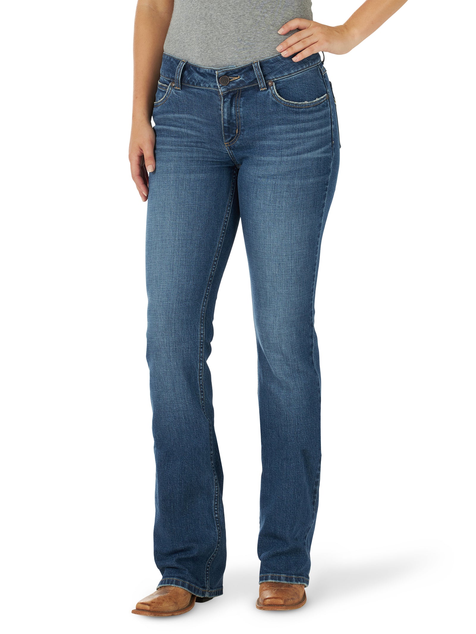 Wrangler Women's Retro Mae Mid Rise Bootcut Denim Jeans, Kasey