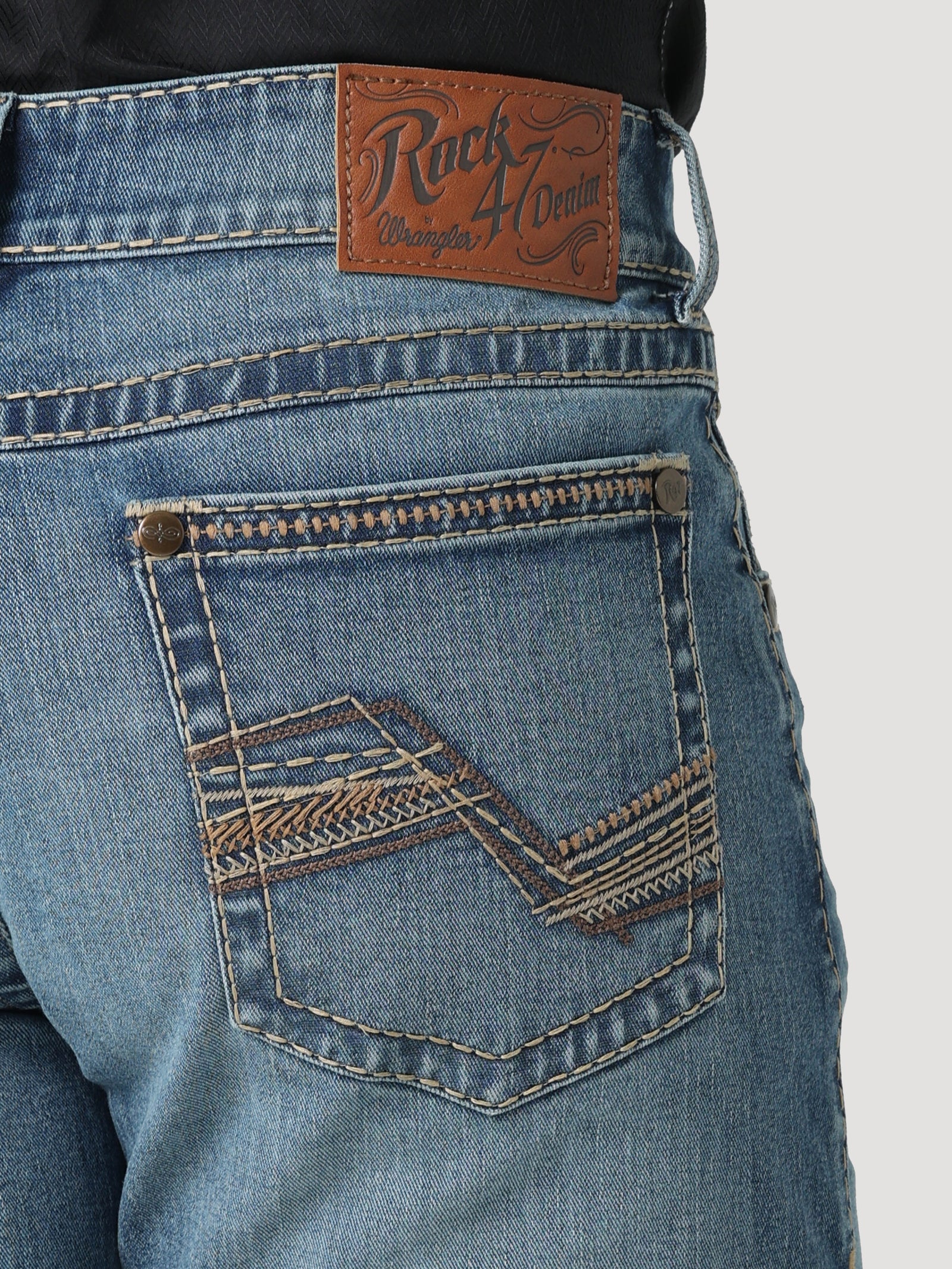 Rock 47 By Wrangler Men's Slim Fit Straight Leg Jean, Ash Medium Wash