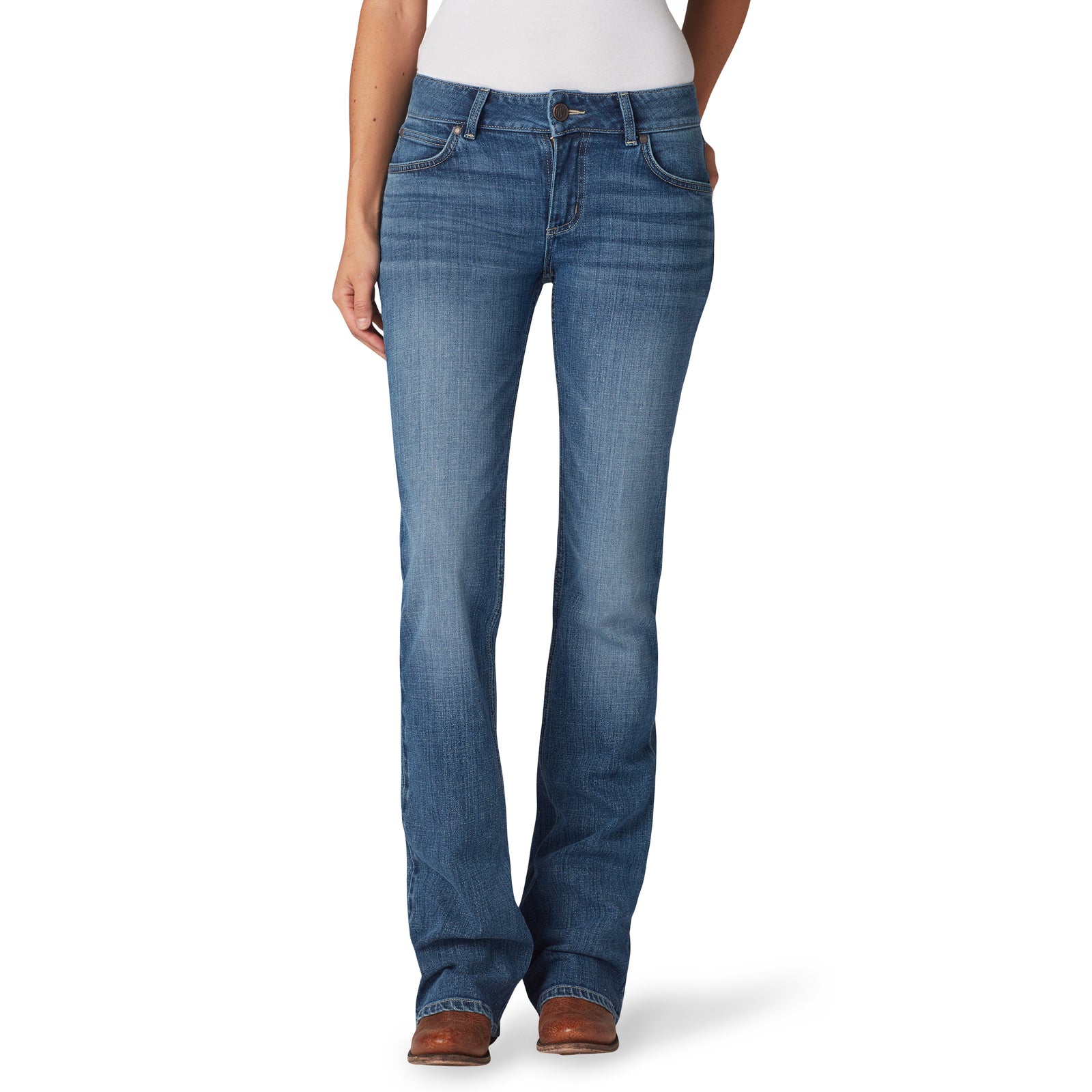 Wrangler Women's Retro Mae Mid Rise Bootcut Denim Jeans, Megan