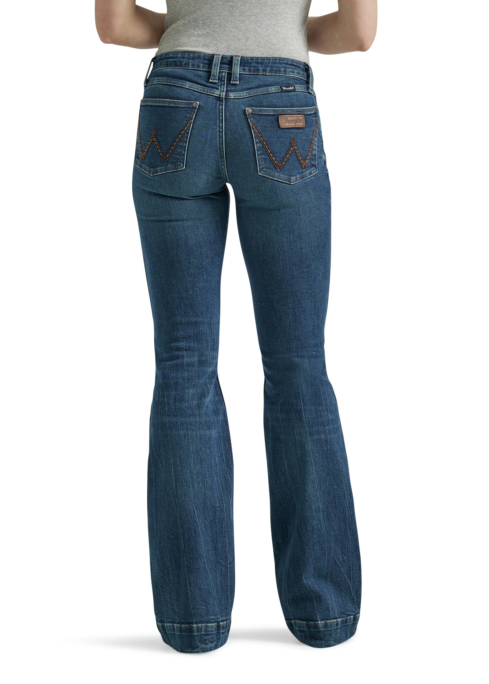 Wrangler Women's Retro Mae Mid Rise Trouser Denim Jeans, Jana