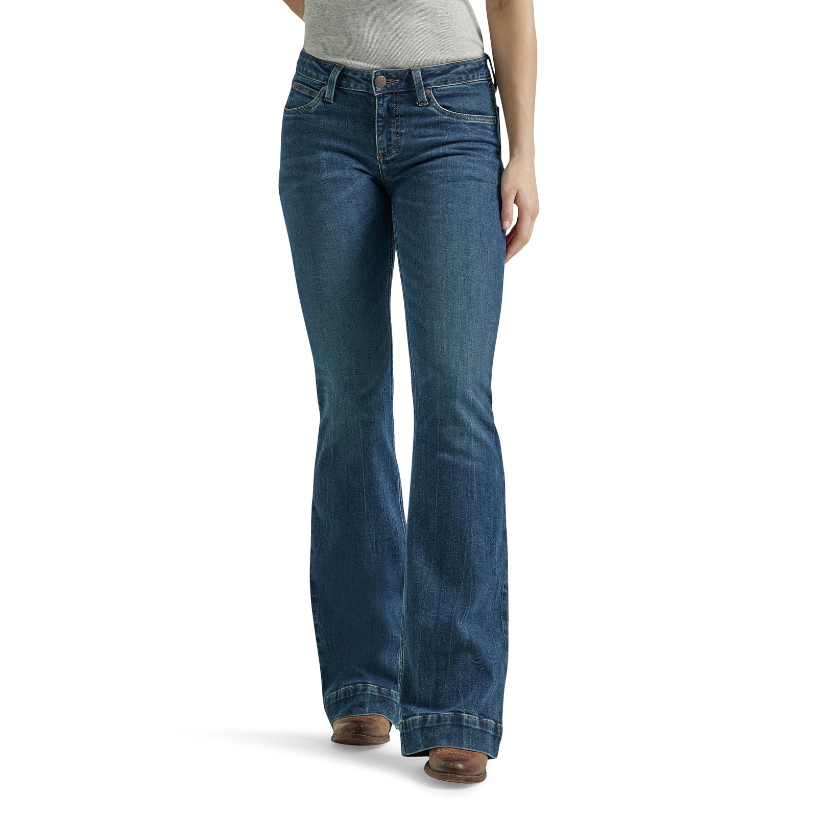 Wrangler Women's Retro Mae Mid Rise Trouser Denim Jeans, Jana