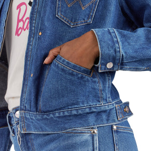 Wrangler X Barbie Women's Zip Front Denim Jacket In Wrangler Blue