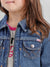 Wrangler X Barbie Girl's Barbie Logo Denim Jacket, Denim Blue