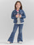 Wrangler X Barbie Girl's Barbie Logo Denim Jacket, Denim Blue