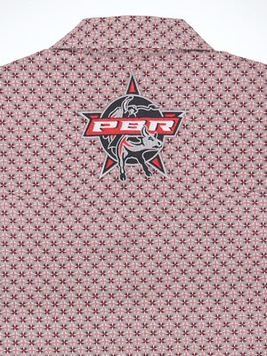 Wrangler® Men's PBR Logo Long Sleeve Button Down Shirt, Red
