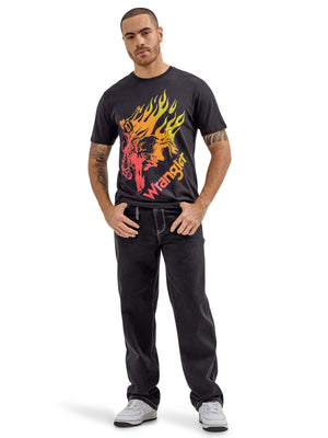 Wrangler® x Hot Wheels™ Men's Flaming Bronco T-Shirt in Black Beauty