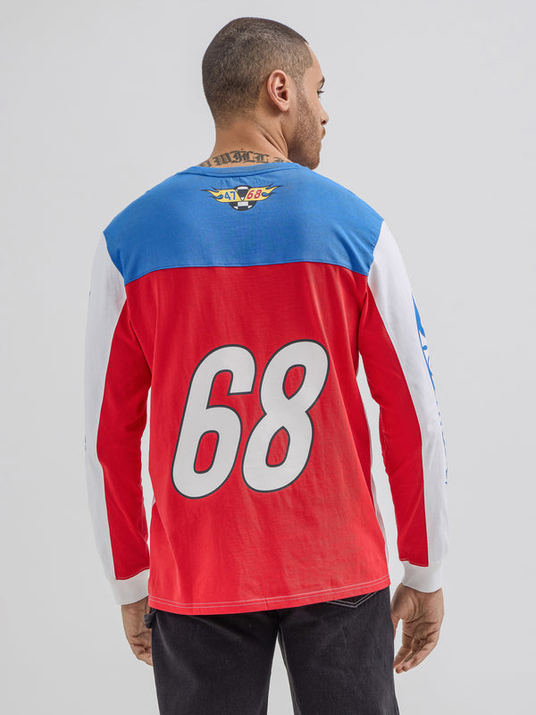 WRANGLER X HOT WHEELS&TRADE; MEN'S DENIM WORK SHIRT IN LIGHT