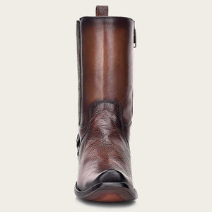 Cuadra Men's Bovine Leather Narrow Square Toe Zipper Boot, Brown