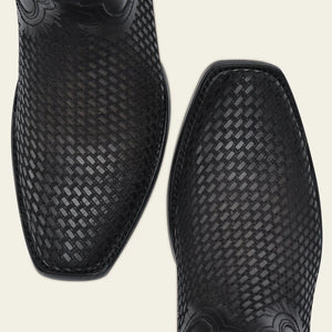 Cuadra Men's Bovine Leather Narrow Square Toe Zipper Boot, Black