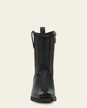 Cuadra Men's Deer Leather Narrow Square Toe Boot, Black