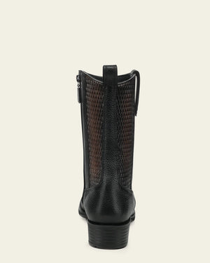 Cuadra Men's Deer Leather Narrow Square Toe Boot, Black