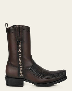 Cuadra Men's Stingray Narrow Square Toe Zipper Boot, Brown