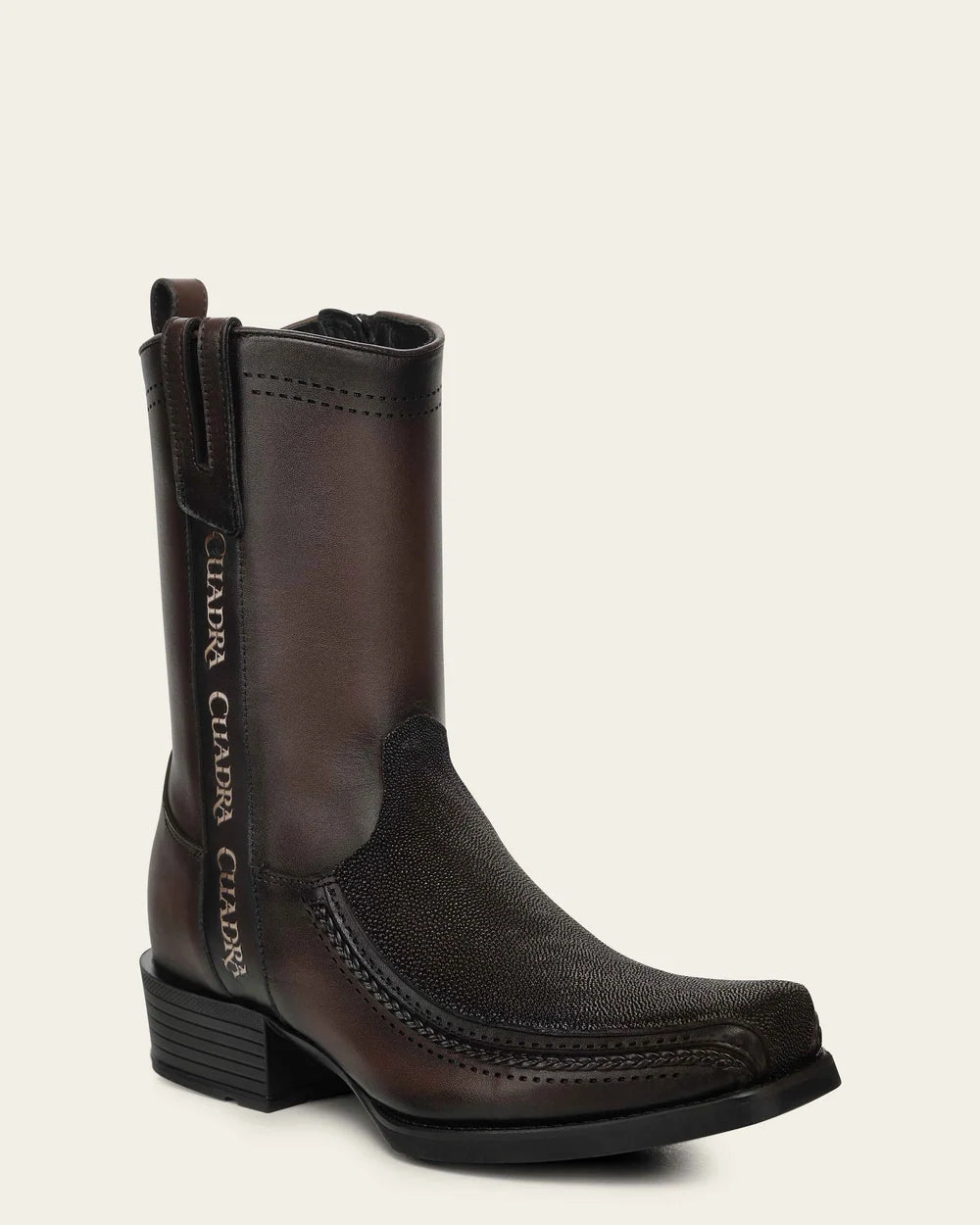 Cuadra Men's Stingray Narrow Square Toe Zipper Boot, Brown