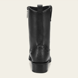 Cuadra Men's  Smooth Ostrich Leather Square Toe Boot, Black