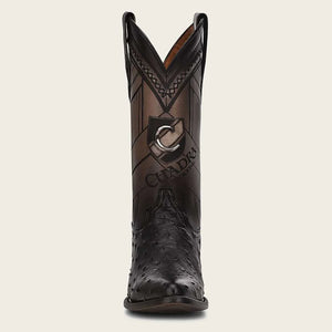 Cuadra Men's Ostrich Round Toe Boot, Black