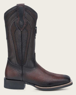 Cuadra Men’s Bison Western Rodeo Boot, Dark Brown
